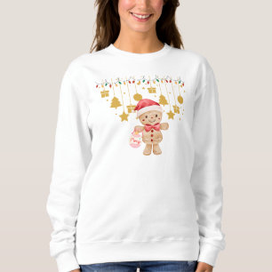 Süßer Lebkuchenmann Frohe Weihnachten Lichter Swea Sweatshirt