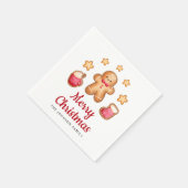 Süßer Lebkuchenmann Frohe Weihnachten Serviette (Ecke)