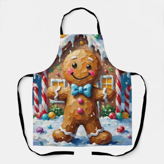 Süßer Lebkuchenmann Fröhliche Weihnachtsplätzchen- Schürze (Vorderseite)