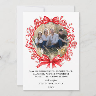 Süßer Lebkuchenmann-Kranz-Foto-Weihnachtskarte Feiertagskarte