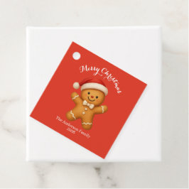 Süßer Lebkuchenmann mit Weihnachtsmannmütze - Geschenkanhänger