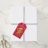 Süßer Lebkuchenmann mit Weihnachtsmannmütze - Geschenkanhänger (Mit Garn)