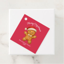 Süßer Lebkuchenmann mit Weihnachtsmannmütze - Geschenkanhänger