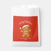 Süßer Lebkuchenmann mit Weihnachtsmannmütze - Geschenktütchen (Vorderseite)