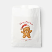 Süßer Lebkuchenmann mit Weihnachtsmannmütze - Geschenktütchen (Vorderseite)