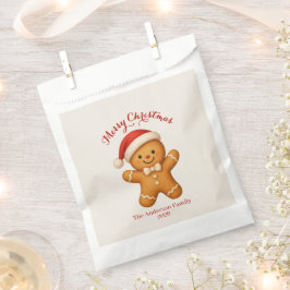 Süßer Lebkuchenmann mit Weihnachtsmannmütze - Geschenktütchen