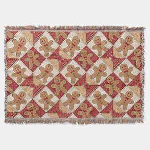 Süßer Lebkuchenmann-Patchwork-Muster-Stil Decke