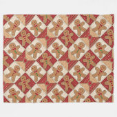 Süßer Lebkuchenmann-Patchwork-Muster-Stil Fleecedecke (Vorderseite (Horizontal))