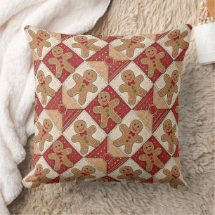 Süßer Lebkuchenmann-Patchwork-Muster-Stil Kissen