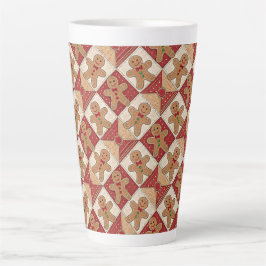 Süßer Lebkuchenmann-Patchwork-Muster-Stil Milchtasse
