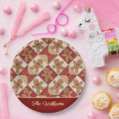 Süßer Lebkuchenmann-Patchwork-Muster-Stil Pappteller (Party)