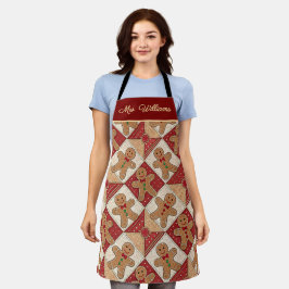 Süßer Lebkuchenmann-Patchwork-Muster-Stil Schürze