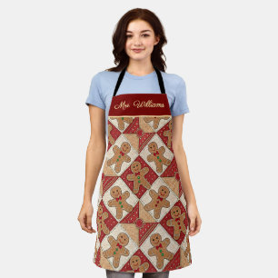 Süßer Lebkuchenmann-Patchwork-Muster-Stil Schürze
