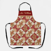 Süßer Lebkuchenmann-Patchwork-Muster-Stil Schürze (Vorderseite)