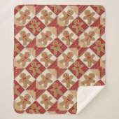 Süßer Lebkuchenmann-Patchwork-Muster-Stil Sherpadecke (Vorderseite)