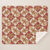 Süßer Lebkuchenmann-Patchwork-Muster-Stil Sherpadecke (Vorderseite (Horizontal))