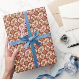 Süßer Lebkuchenmann-Patchwork-Weihnachten Geschenkpapier