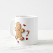 Süßer Lebkuchenmann-Weihnachtsbecher Kaffeetasse (Vorderseite Links)