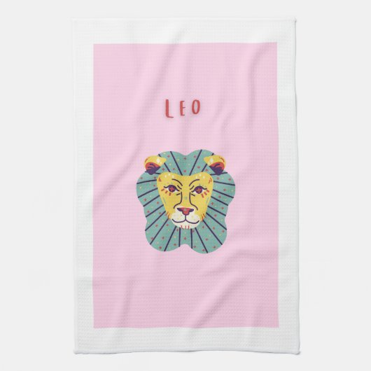 Süßer Leo, Sternzeichen, Sternzeichen Druck Geschirrtuch (Vertikal)