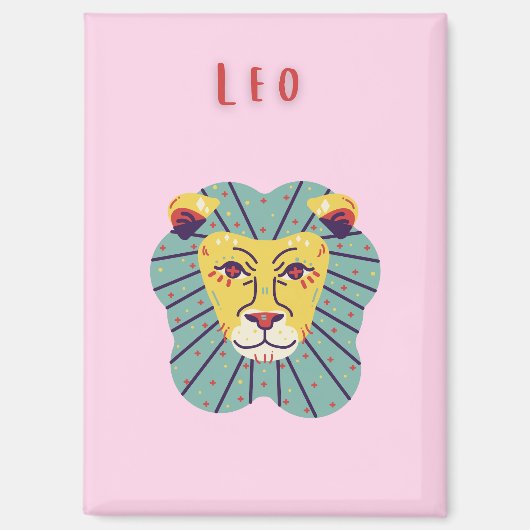 Süßer Leo, Sternzeichen, Sternzeichen-Druck Magnet (Vorderseite)