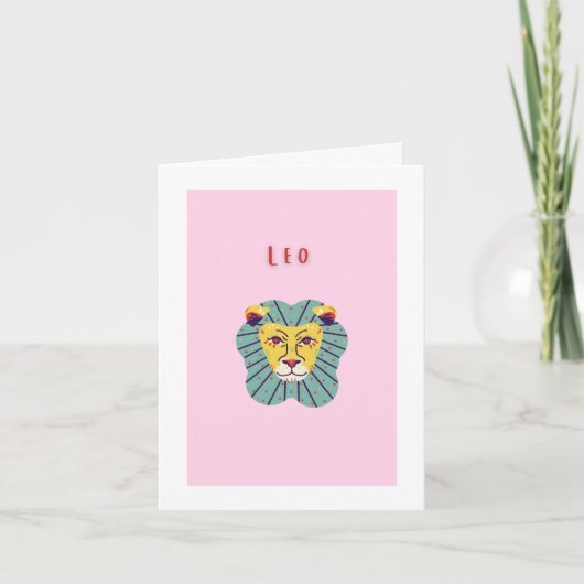 Süßer Leo, Sternzeichen, Sternzeichen Karte  (Vorderseite)