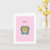 Süßer Leo, Sternzeichen, Sternzeichen Karte  (Gelbe Blume)