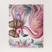 Süßer Leopard-Bogen-Flamingo Puzzle (Vertikal)