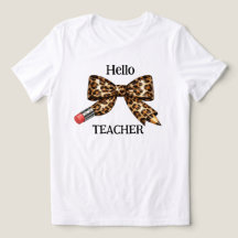 Süßer Leopard Hallo Lehrer Bleistift Schleife