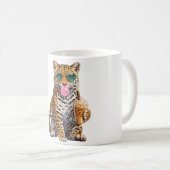 Süßer Leopard mit Herz-Sonnenbrille und Eiscafé-Gu Kaffeetasse (VorderseiteRechts)