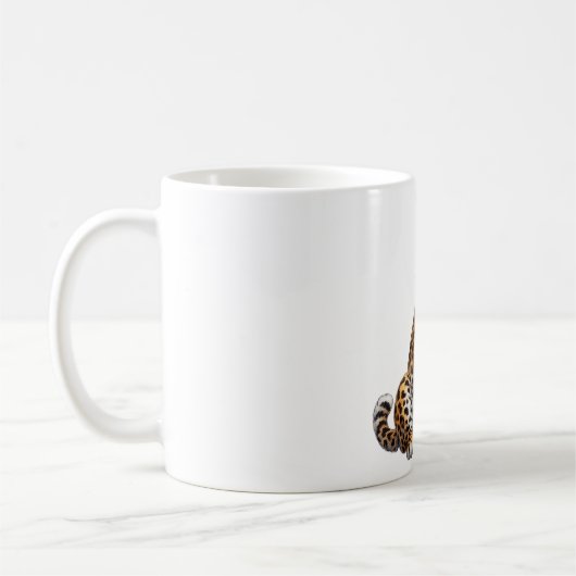 Süßer Leopard mit Herz-Sonnenbrille und Eiscafé-Gu Kaffeetasse (Links)