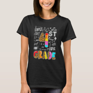 Süßer Leoparden-Druck 4. Klasse Lehrer Kinder Zurü T-Shirt