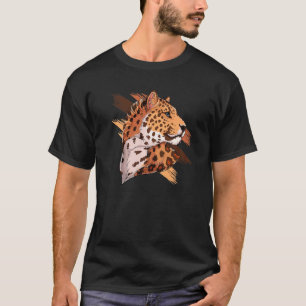 Süßer Leopardenkopf Frauen Mädchen Katze Tier Graf T-Shirt