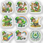 Süßer Leprechaun-Regenbogen-St.-Patrick's-Day-Set Aufkleber (Vorderseite)
