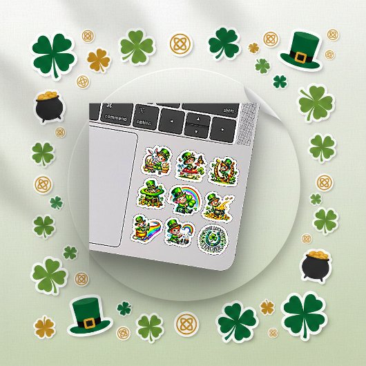 Süßer Leprechaun-Regenbogen-St.-Patrick's-Day-Set Aufkleber
