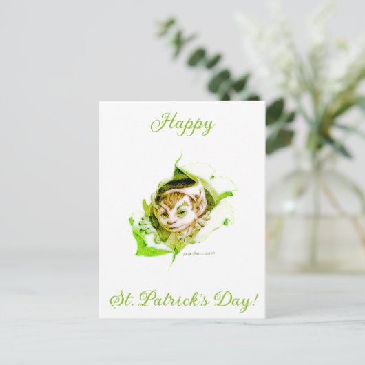Süßer Leprechaun St. Patrick's Day  Postkarte (Stehend Vorderseite)