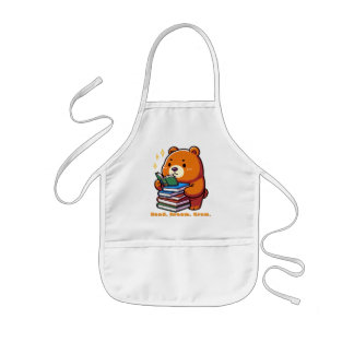 Süßer lesender Bär mit Büchern Kawaii Kinderschürze