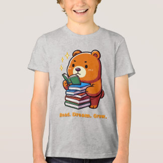 Süßer lesender Bär mit Büchern Kawaii Tri-Blend Shirt
