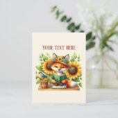Süßer lesender Fuchs anpassbar  Postkarte (Stehend Vorderseite)