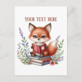 Süßer lesender Fuchs anpassbar  Postkarte (Vorderseite)