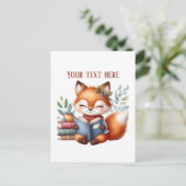 Süßer lesender Fuchs anpassbar  Postkarte (Stehend Vorderseite)