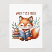 Süßer lesender Fuchs anpassbar  Postkarte (Vorderseite)