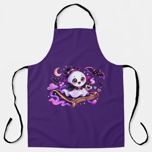 Süßer lesender Geist Halloween Schürze (Vorderseite)