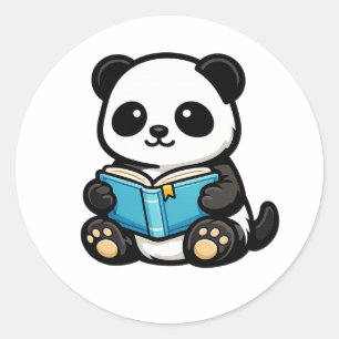 Süßer lesender Panda Kawaii Aufkleber