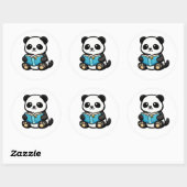 Süßer lesender Panda Kawaii Aufkleber (Blatt)