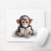 Süßer lesender Schimpanse-Mauspad Mousepad (Mit Mouse)