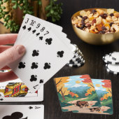 Süßer & liebenswerter brauner Yak Spielkarten (In Situ)