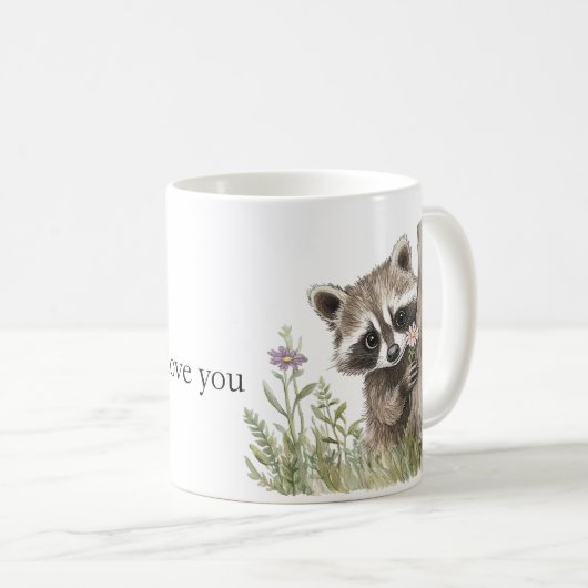Süßer Liebeswaschbär Kaffeetasse (VorderseiteRechts)