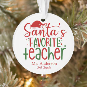 Süßer Lieblingslehrer des Weihnachtsmanns Name Kla Ornament