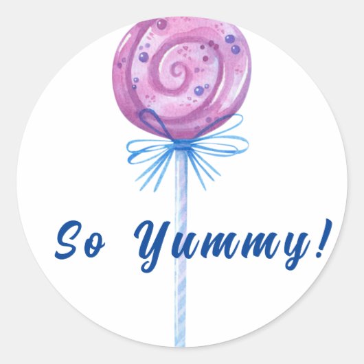 Süßer lila Bonbons Runder Aufkleber (Vorderseite)