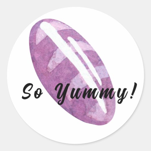 Süßer lila Bonbons Runder Aufkleber (Vorderseite)